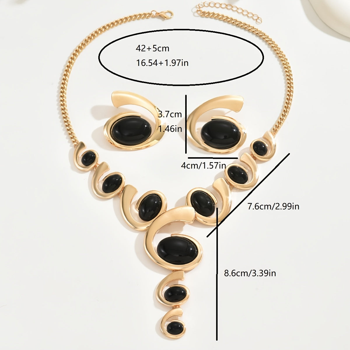 Ensemble de 2 Colliers et Boucles d’Oreilles Classiques