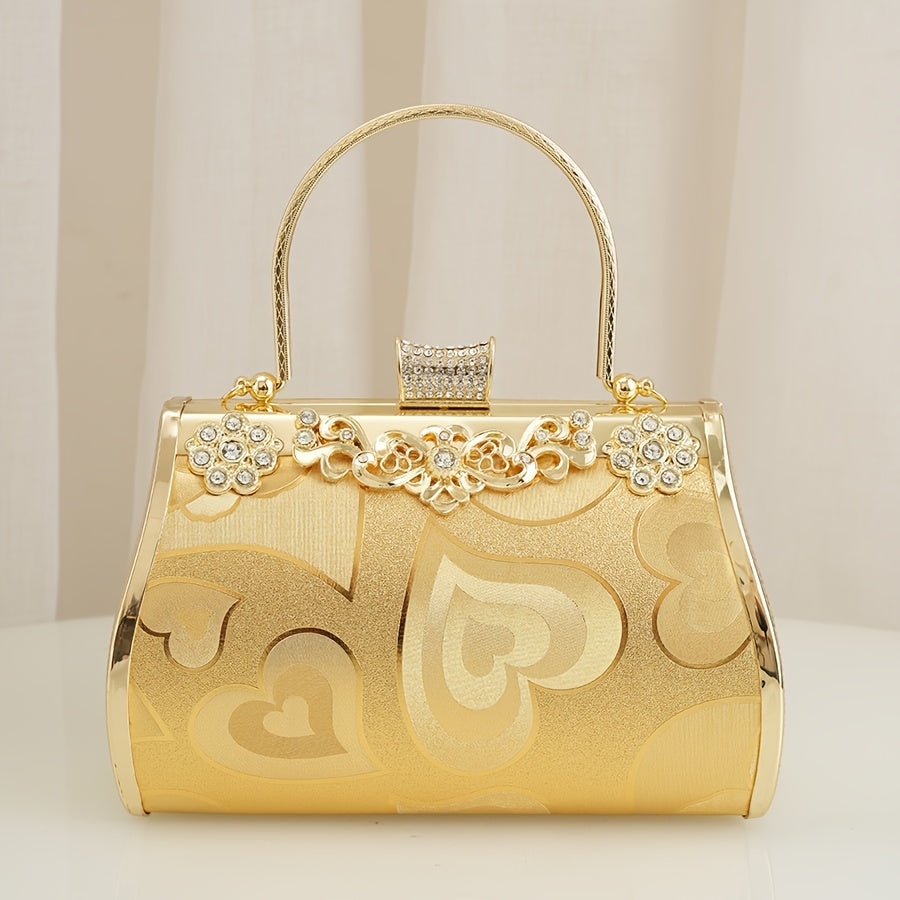 Clutch Doré à Motif Floral Orné