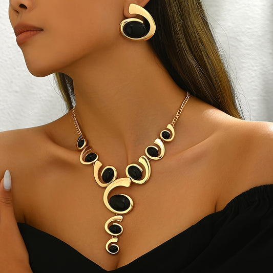 Ensemble de 2 Colliers et Boucles d’Oreilles Classiques
