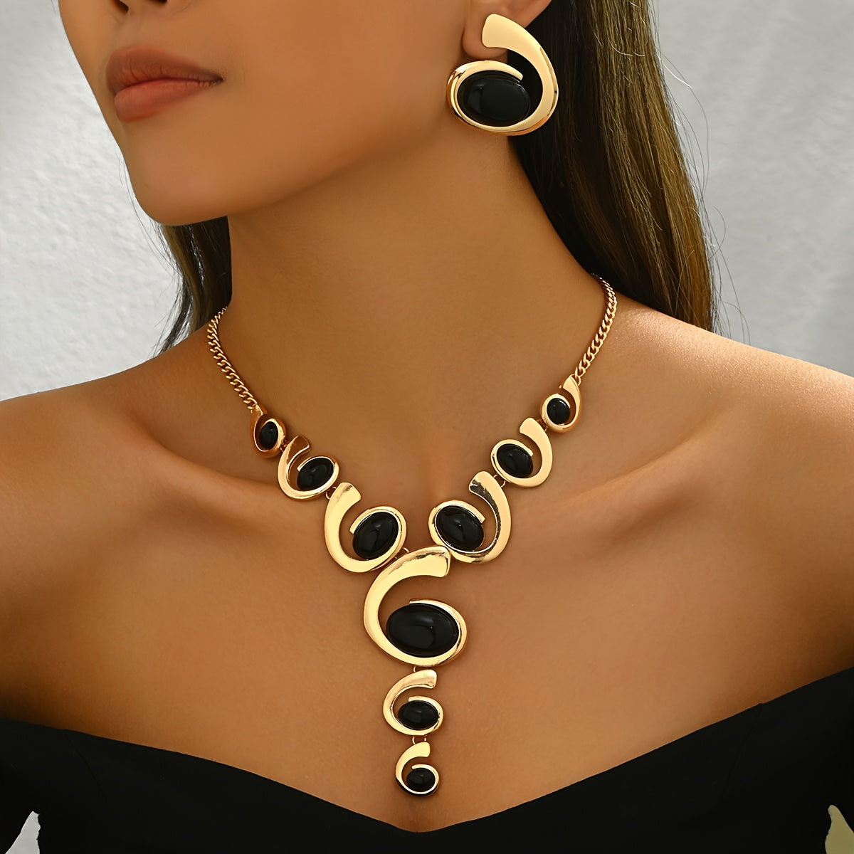 Ensemble de 2 Colliers et Boucles d’Oreilles Classiques